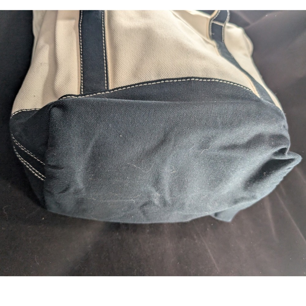 Lands End Canvas Tote Bag Black and Natural White / cream Personalized Dana - Picture 10 of 12
